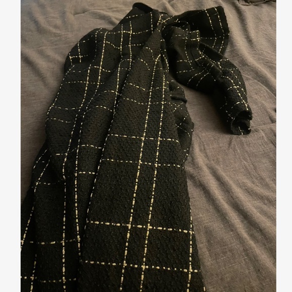 Plus Classic Plaid Print Tweed Blazer Maxi Skirt Set - Picture 8 of 9
